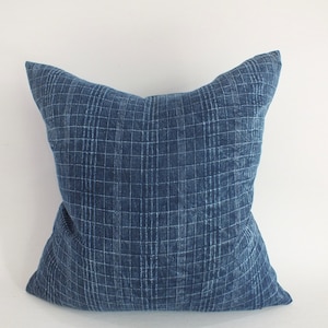Indigo Batik  Blue Hmong Pillow Case  cushion cover ethnic textile Throw pillows Decorative  Sofa-Cushions  Living room Home decor