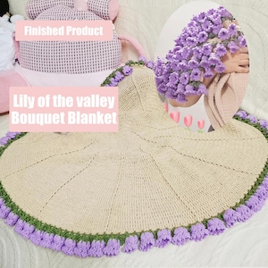 Surprise Crochet Bouquet Blanket-Lily of the Valley Bouquet Blanket,Handmade Finished Blanket,Mother's Day/Wedding/Birthday Gifts for her